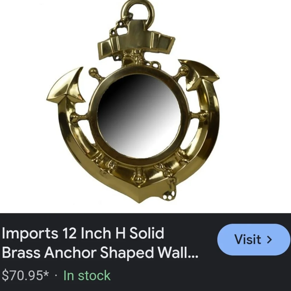 1970 Brass Nautical Anchor ⚓️ Mirror